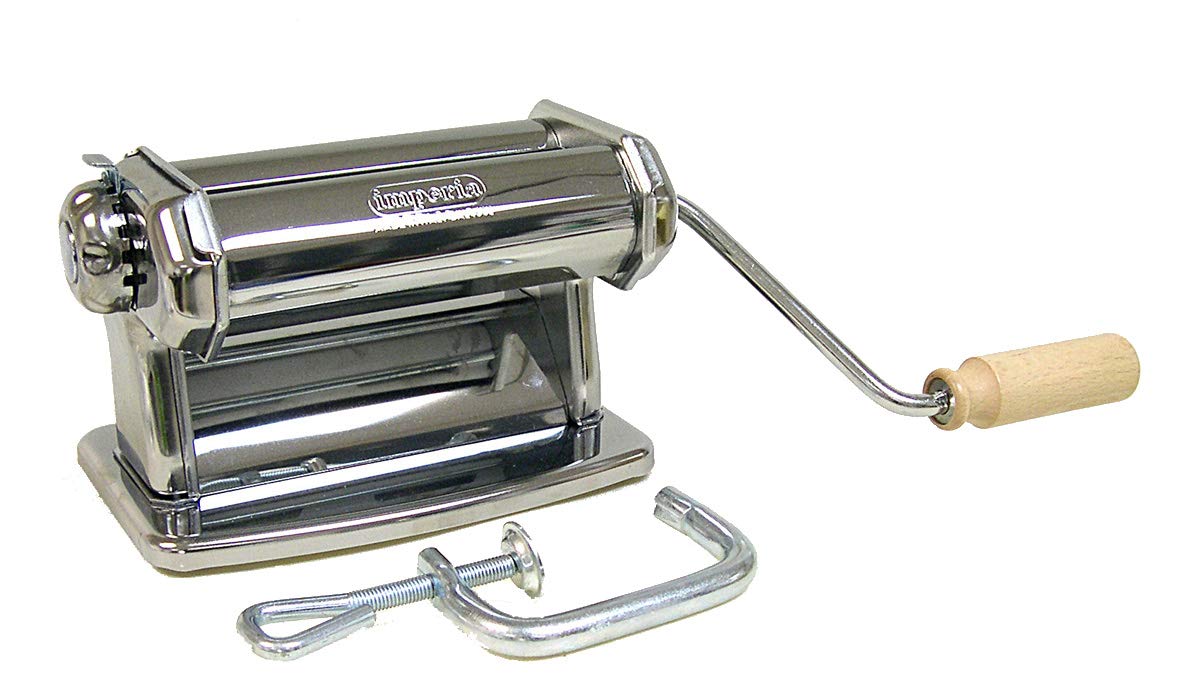 Gary Valenti Pasta Machine by Imperia – 150mm, Steel Stainless, Red, Model IMPERIA _162_8005782001629