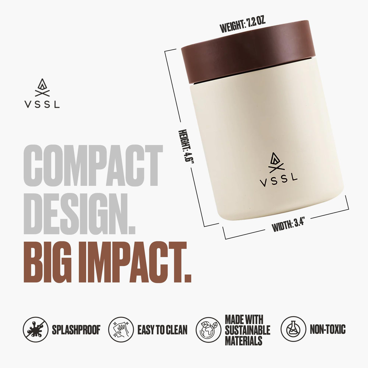 Nest 10 oz Mug by VSSL – 9.9 Ounces, 293 milliliters, Stainless Steel, Cream, Model B142250-010A