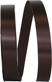 Reliant Ribbon Satin Supreme Ribbon, 7/8 Inch X 100 Yards, Chocolate Brown