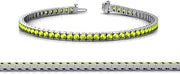 Peridot 2mm Channel Set Tennis Bracelet 2.98 ctw 14K White Gold