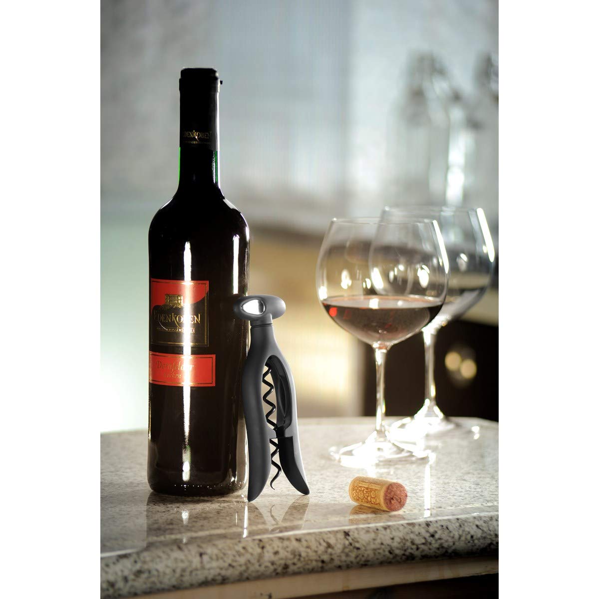 " Moltovino Corkscrew by GEFU – us:one size, Stainless Steel, Black, Model 12860