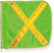 Checkers Heavy Duty Replacement 12" Green with Yellow X Warning Whip Safety