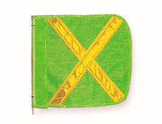 Heavy Duty Replacement 12" Green with Yellow X Warning Whip Safety by Checkers – 12" L X 11" W, Nylon, Green with Yellow X, Model FS8025-G