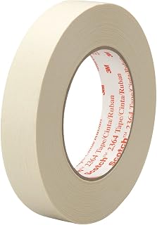 3M Scotch 2364 Crepe Paper Performance Masking Tape, 300 Degree F Performance Temperature, 30 lbs/in Tensile Strength, 60 yds Length x 4" Width (Case of 8)