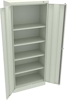 Tennsco 7215-CPY Standard Traditional Cabinets with Solid Doors, Assembled, 30" Width, 15" Depth, 72" Height, 5 Openings, Champagne/Putty