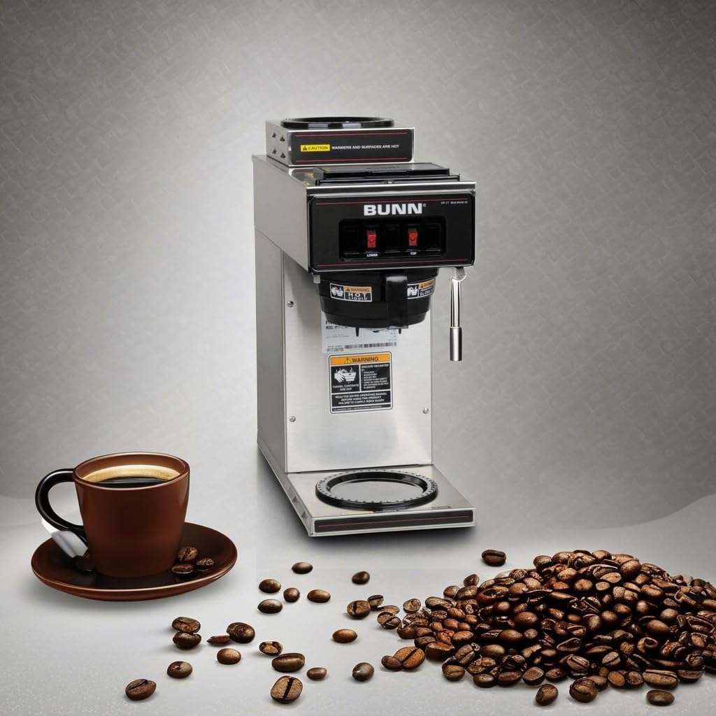 Coffee Machines by Bunn – Large, 12.0 cups, Cotton, Silver/Black, Model 13300.0002