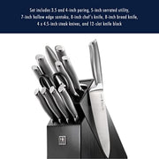 J.A International Modernist 13-pc Knife Block Set by HENCKELS – 13-pc, Stainless steel, Black, Pack of 13, Model 17500-000