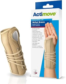 Actimove Professional Wrist Brace Suede Finish, Lace-Closure | Wrist Splint for Arthrosis, Rheumatoid Arthritis, Sprains, Tendon, Soft Tissue & Ligament Injuries, Postoperative Care | Beige, Right,