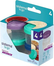 Coleção Sistema To Go 50 g. Recipientes para molho de salada, rosa/verde/azul/roxo, pacote com 4 | sem BPA, reutilizável