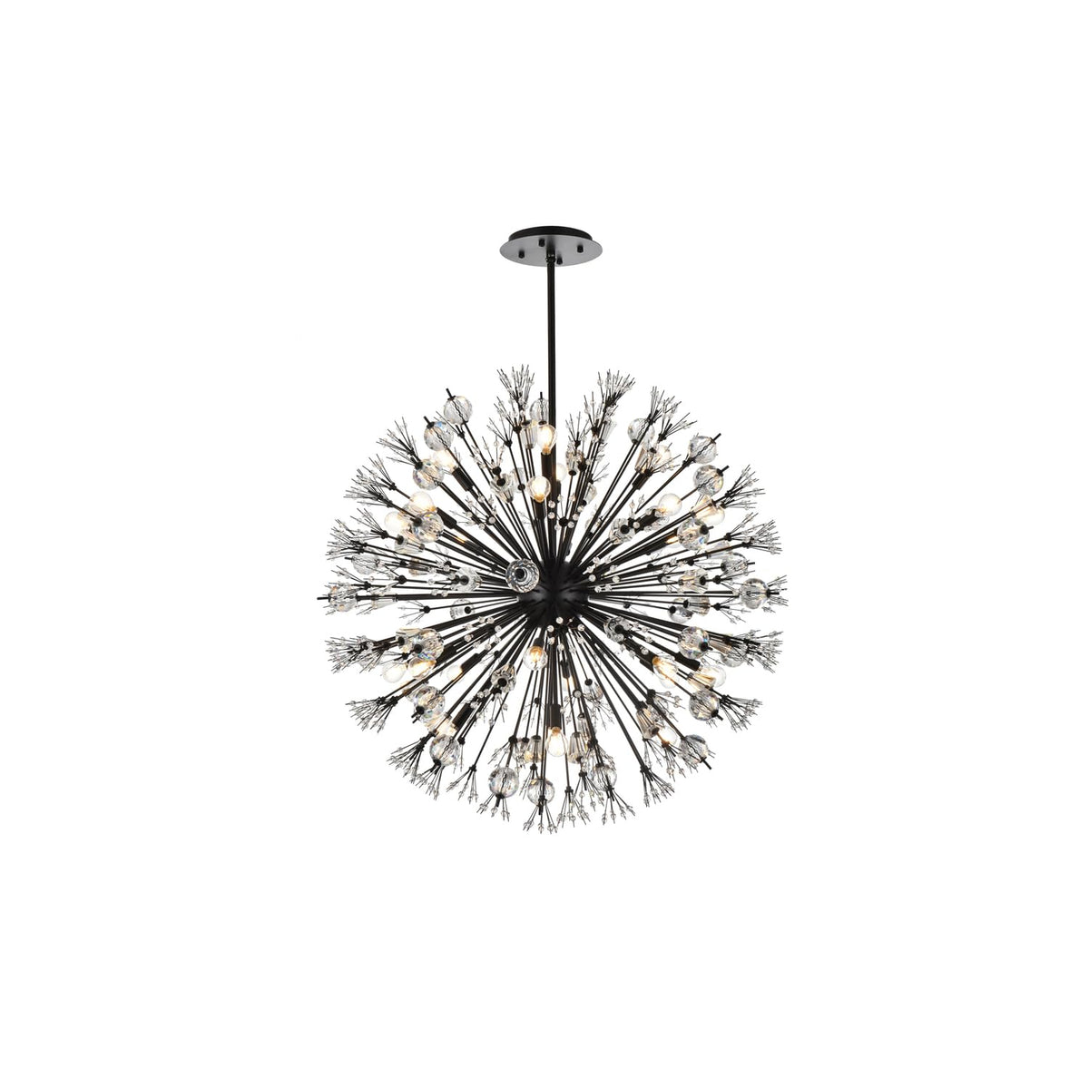Vera 24 Light Pendant by Lighting Design – Metal, Clear, Model 2550D38BK