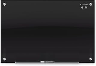 Quartet Magnetic Dry Erase Board, 96" x 48" Glass Whiteboard for Wall, Infinity, Black (G9648B)