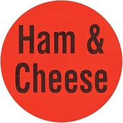 Ham Cheese Labels Red Deli Dot Packaging Labels Black Imprint - 1"Dia 1000 Per Roll