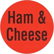 Ham Cheese Labels Red Deli Dot Packaging Labels Black Imprint - 1"Dia 1000 Per Roll