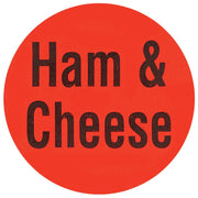 Ham Cheese Labels Red Deli Dot Packaging Labels Black Imprint - 1"Dia 1000 Per Roll by HUBERT – 1 inch, Paper, Red, Pack of 1000, Model 27444