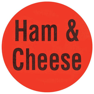 Ham Cheese Labels Red Deli Dot Packaging Labels Black Imprint - 1"Dia 1000 Per Roll by HUBERT – 1 inch, Paper, Red, Pack of 1000, Model 27444