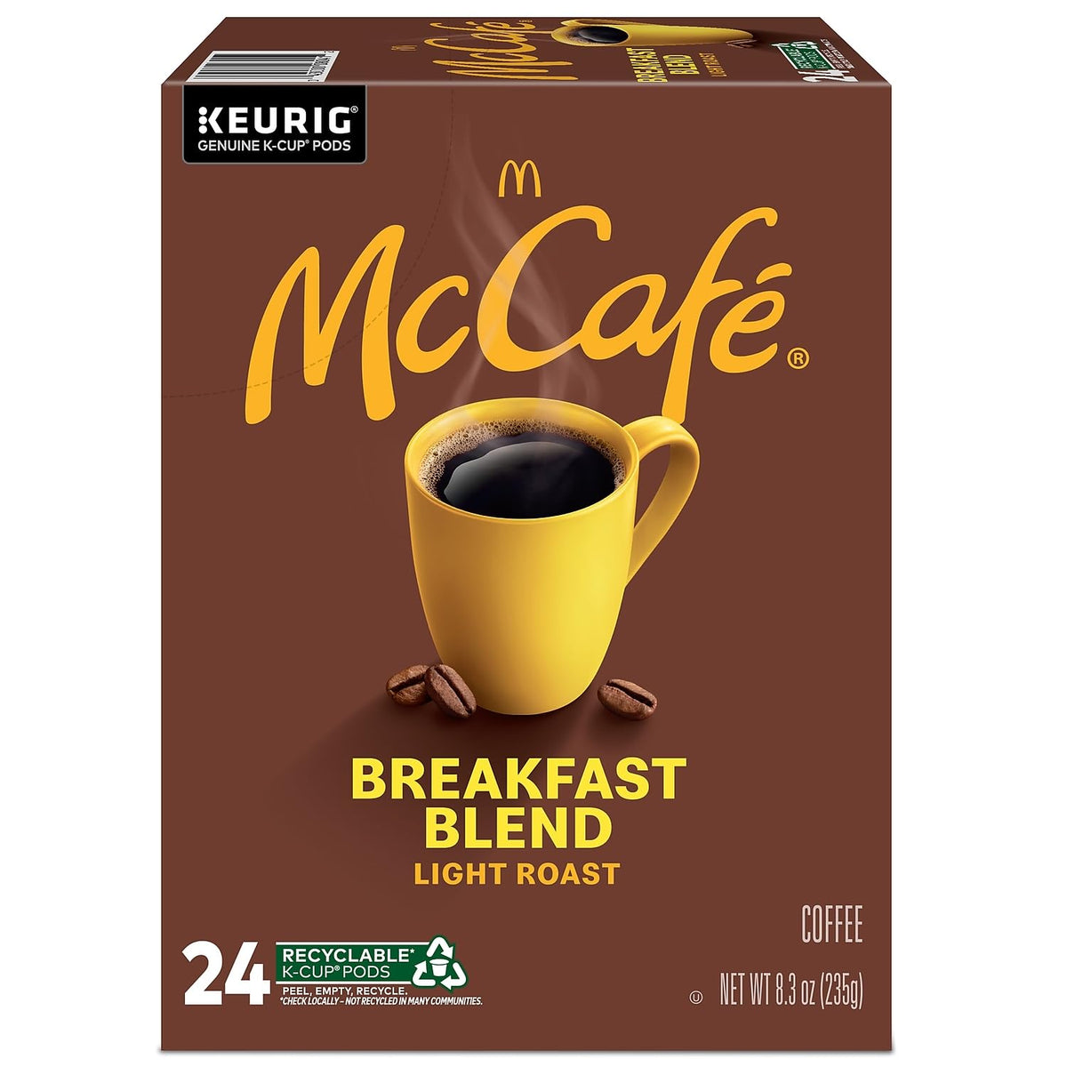 24328029 McCafe Breakfast Blend Coffee K-Cup Pods Light Roast – 24 Count (Pack of 1), coffee, Model 5000358127