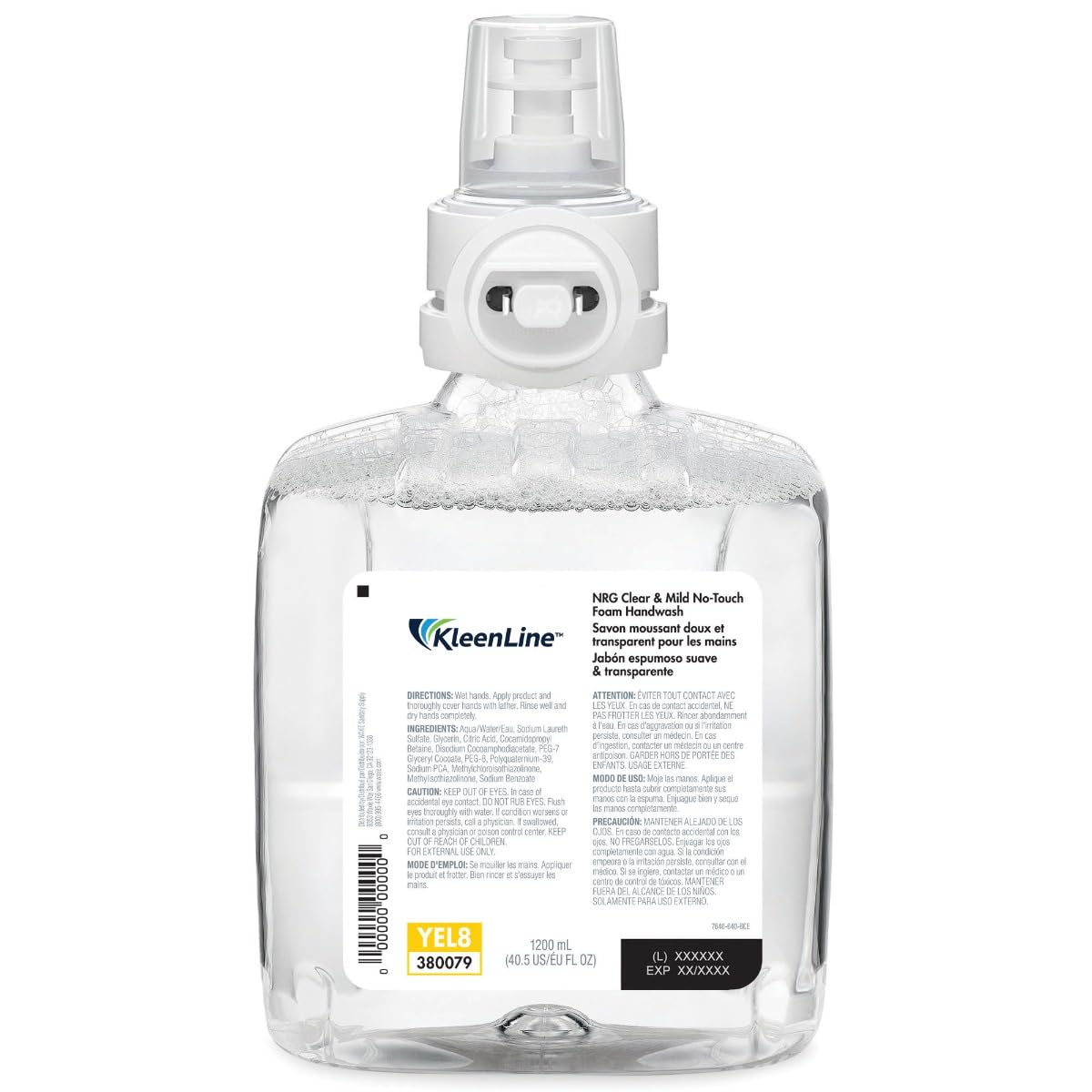 Kleenline NRG No-Touch Clear & Mild Foam Handwash | 2 Bottles/Case – Skin Cleaning Agent