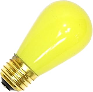 Satco S3960 11 Watt S14 Incandescent 130 Volt Medium Base Light Bulb Ceramic Yellow, 4 Pack