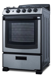 Summit 24" Gas Range by Summit Appliance – 2.9 cubic_feet, Alloy Steel, Stainless Steel, Model PRO247SS