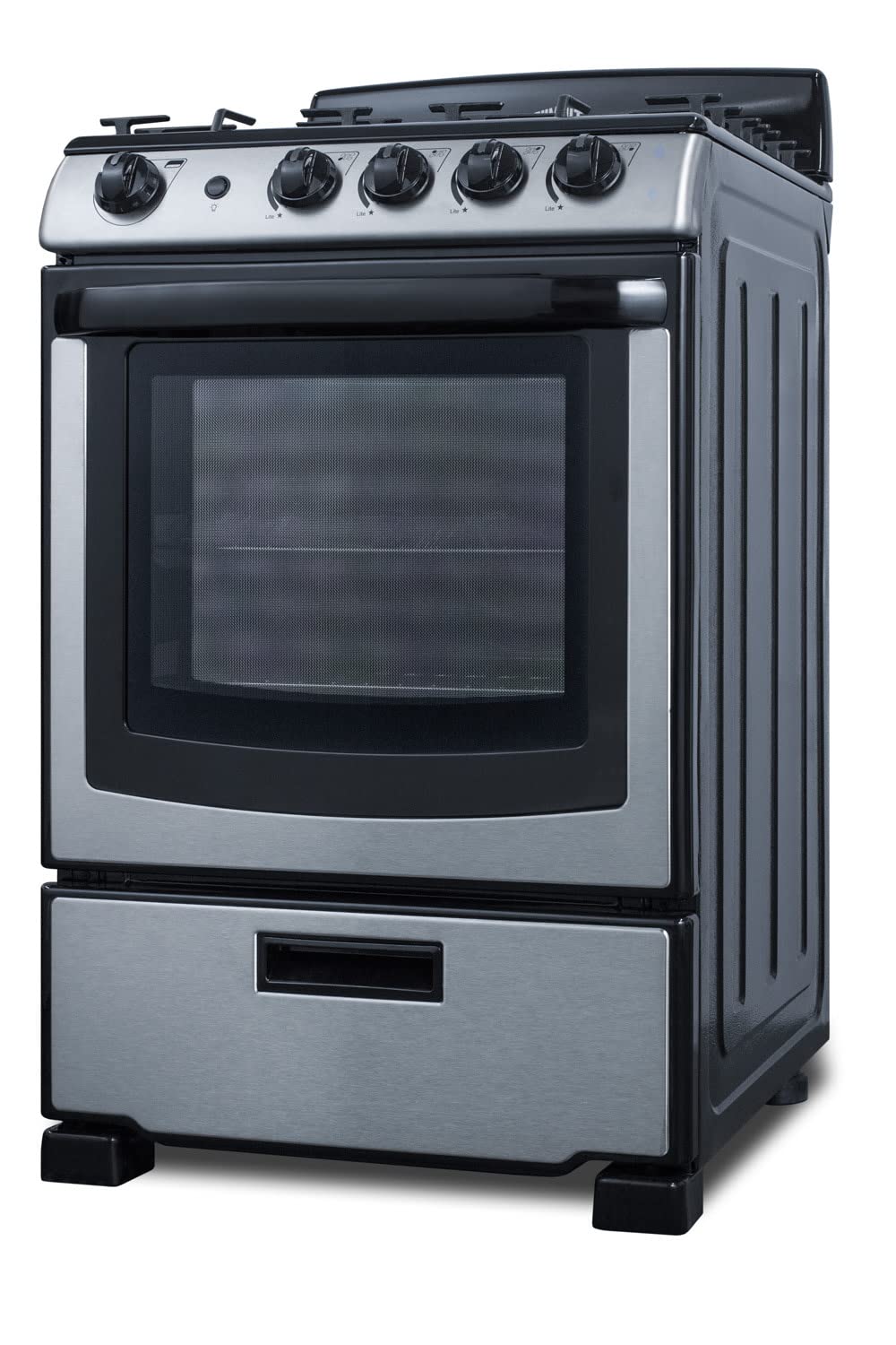 Summit 24" Gas Range by Summit Appliance – 2.9 cubic_feet, Alloy Steel, Stainless Steel, Model PRO247SS