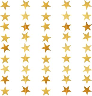 65 Feet Star Garland Glitter Star Paper Garland Double Side Stars Banner Hanging Decoration Little Stars Bunting Banner Twinkle Backdrop for Wedding Birthday Festival New Year Party Decoration