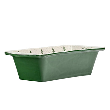 Christmas Tree Bake and Serve Loaf Pan by 10 Strawberry Street – Bake & Serve Loaf, Ceramic, Christmas Tree Green, Model XTREE-LOAF-DS