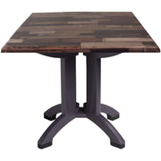 Grosfillex Atlanta 32" Square Table in Shiplap by GROSFILLEX INC – Resin
