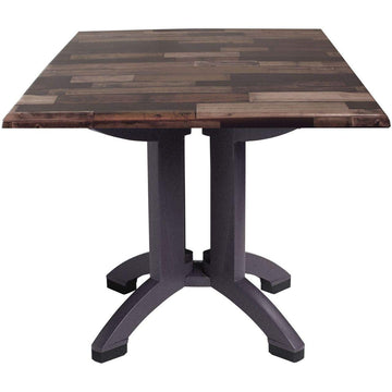 Grosfillex Atlanta 32" Square Table in Shiplap by GROSFILLEX INC – Resin