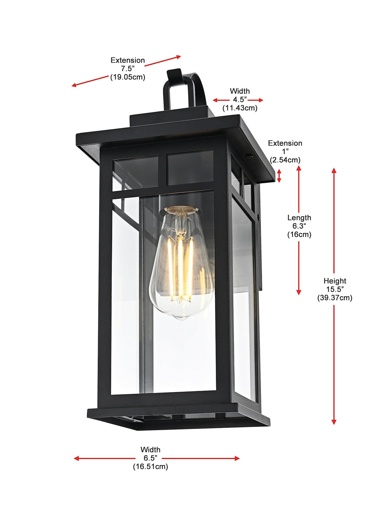 Mercer One Light Outdoor Wall Sconce Black by Lighting Design – Iron, Black, Model OD313W16BK