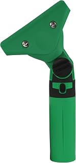 UNGER ErgoTec SwivelLoc Squeegee Handle, 0-Degree, Case of 5 | LS000 swivel handle; 0-degree angle for low window cleaning; green/black ergonomic; case of 5