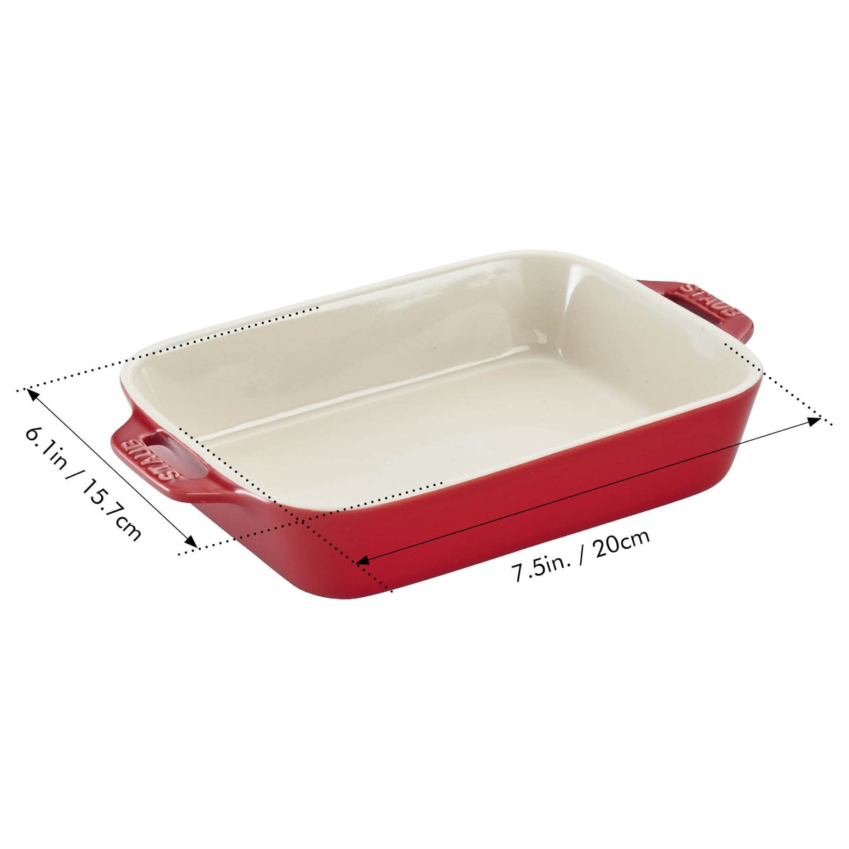 Ceramic 7.5" x 6" Rectangular Baking Dish - Cherry by STAUB – 7.5x6-inch, Ceramic, Cherry, Model 40508-585