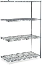 Nexel 5 Tier Wire Shelving Add-On Unit, 24" W x 24" D x 63" H