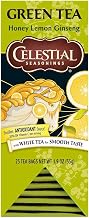Celestial Seasonings Green Tea, Honey Lemon Ginseng, 25 Count (Pack of 6)