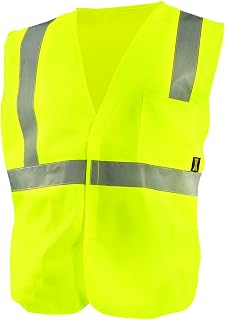 OccuNomix ECO-IS-Y2X High Visibility Value Solid Standard Hook & Loop Safety Vest, Class 2, 100% ANSI Polyester Tricot, 2X-Large, Yellow