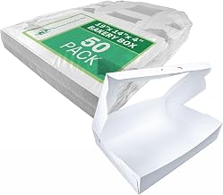 Southern Champion Tray 23133 White Paperboard Window Bakery Box, 19" Length x 14" Width x 4" Height (Case of 50)