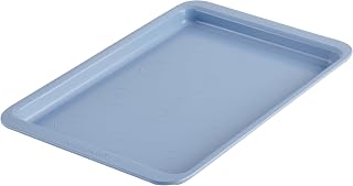 Farberware Easy Solutions Nonstick Bakeware Cookie Pan/Baking Sheet with Drop Zones and Portion Marks, 10 Inch x 15 Inch - Blue