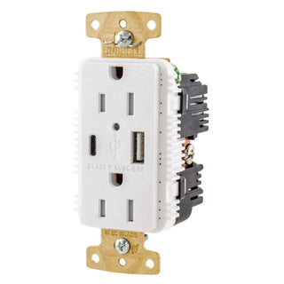 Outdoor USB Charging Outlet Weather Resistant WR TR-White (15 amps) by Hubbell – Copper, White, Model USB15AC5WWR