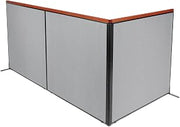 Global Industrial 60-1/4"W x 61-1/2"H Deluxe Freestanding 3-Panel Corner Room Divider, Gray
