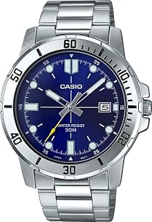 Casio MTP-VD01D-2EV Men's Enticer Stainless Steel Blue Dial Casual Analog Sporty Watch
