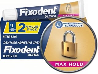 Fixodent Ultra Max Hold Denture Adhesive, 2.2 Oz (Pack of 12)