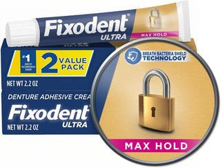 Ultra Max Hold Denture Adhesive by Fixodent – 2.2 Ounce (Pack of 12), Red, Pack of 12, Model 1432