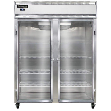 2RE-GD Extra-Wide Two Section Reach In Glass Door Refrigerator by Continental Refrigerator – Commercial Grade
