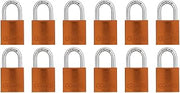 ABUS 09156 72/40 Aluminum Safety Padlock Keyed Alike, 1 Inch Shackle, 12 Count, Orange, Piece