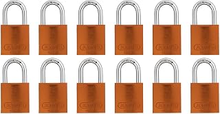 ABUS 09156 72/40 Aluminum Safety Padlock Keyed Alike, 1 Inch Shackle, 12 Count, Orange, Piece