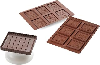 Silikomart 22.161.77.0065 Kit for Preparing Biscuits Topped with Chocolate, Brown and White