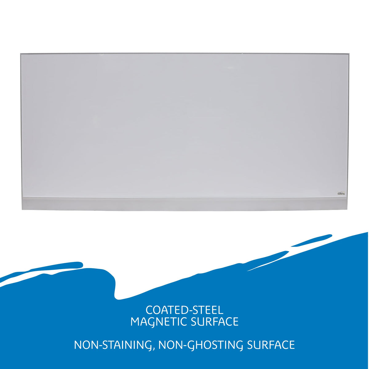 Polarity Magnetic Dry Erase Whiteboard by Iceberg – 96"W x 46"H, Alloy Steel, Aluminum, Model 31280