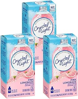 Crystal Light Pink Lemonade Drink Mix (30 Packets, 3 Boxes of 10)