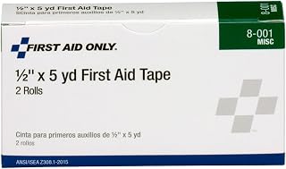 First Aid Only 8-001 Medical Adhesive Tape Roll, 2-1/2 yds Length x 1/2 Width (1 Box of 2 rolls)