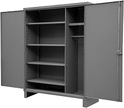 Durham Extra Heavy Duty Welded 12 Gauge Steel Wardrobe Cabinet, HDWC244878-5S95, 1900 lbs Shelf Capacity, 24" Length x 48" Width x 78" Height, 4 Shelves