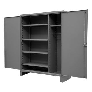 Extra Heavy Duty Welded 12 Gauge Steel Wardrobe Cabinet by Durham – 24" W x 48" D x 78" H, Alloy Steel, Grey, Model HDWC244878-5S95